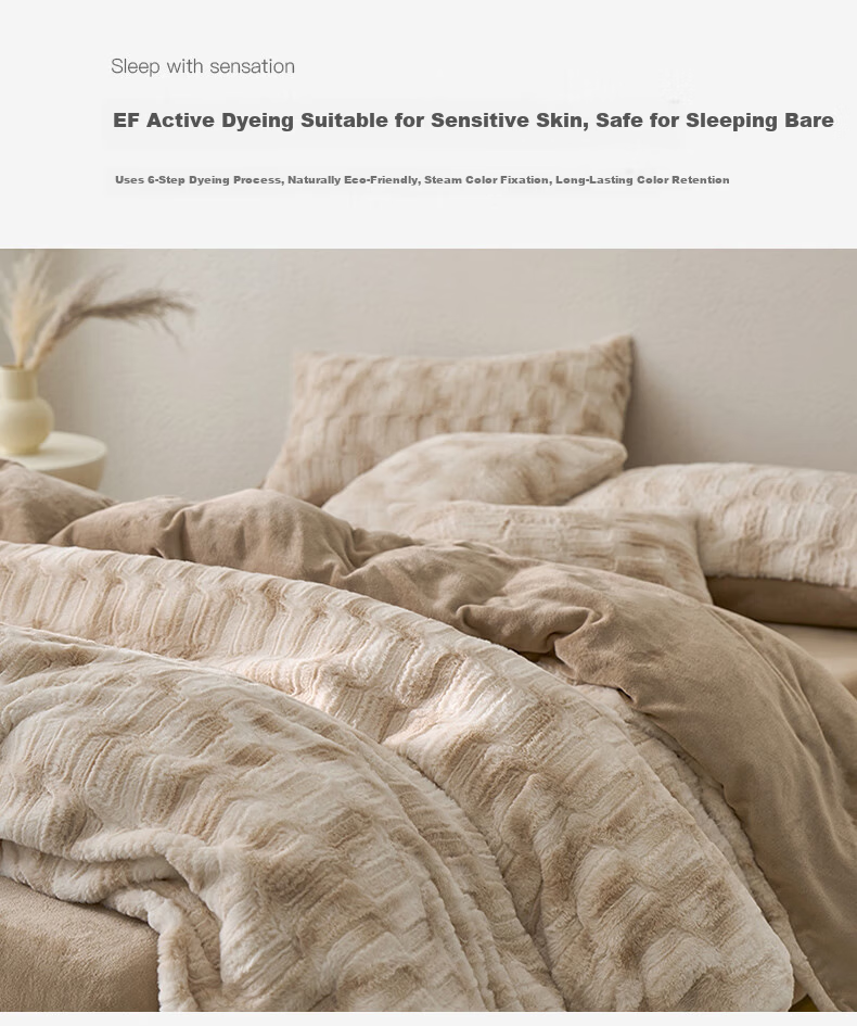 La Torretta High-Weight Milk Velvet Squirrel Fur Bedding Set, Winter Thickened Flannel Duvet Cover And Bed Sheet, Standard Size 1.8 6