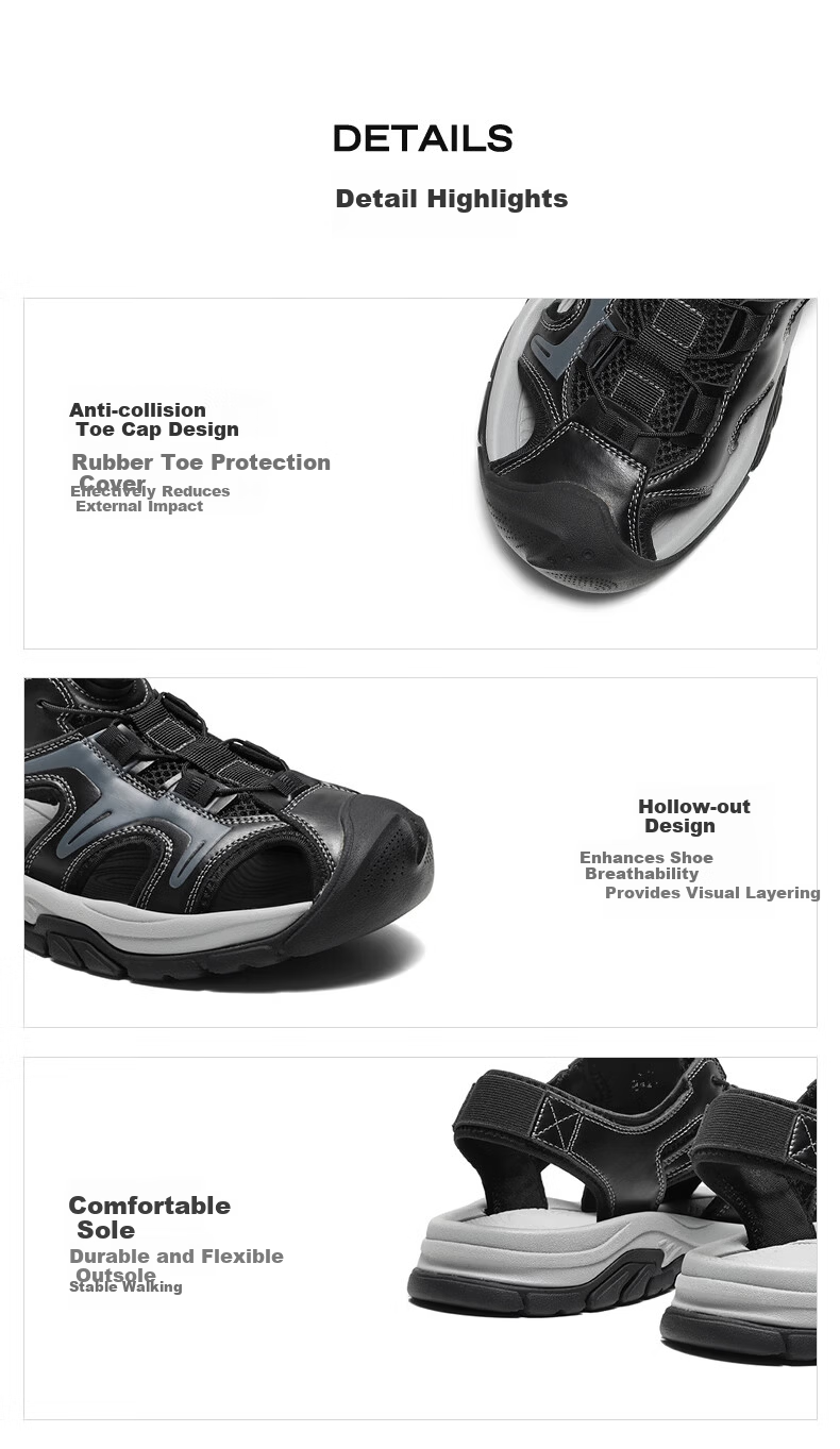 Belle Hollow Breathable Casual Sandals Men 26 Summer New Knob Buckle Outdoor Beach Shoes A2396BL6 Quicksand Brown Size 41 13