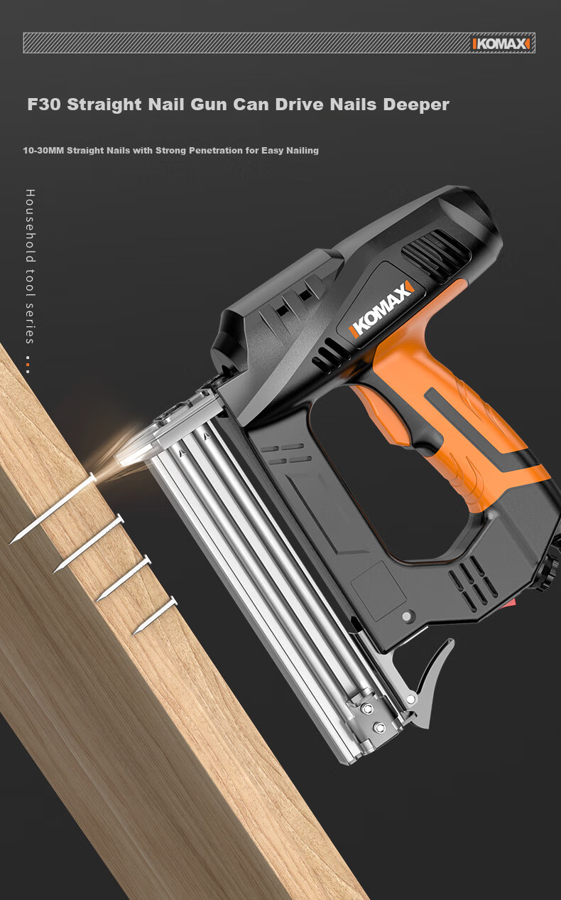 KEMAISI Electric Nail Gun F30 Straight Nail Gun Staple Gun Carpentry Tool Pneumatic Nail Gun Steel Nail Gun Nailer 4
