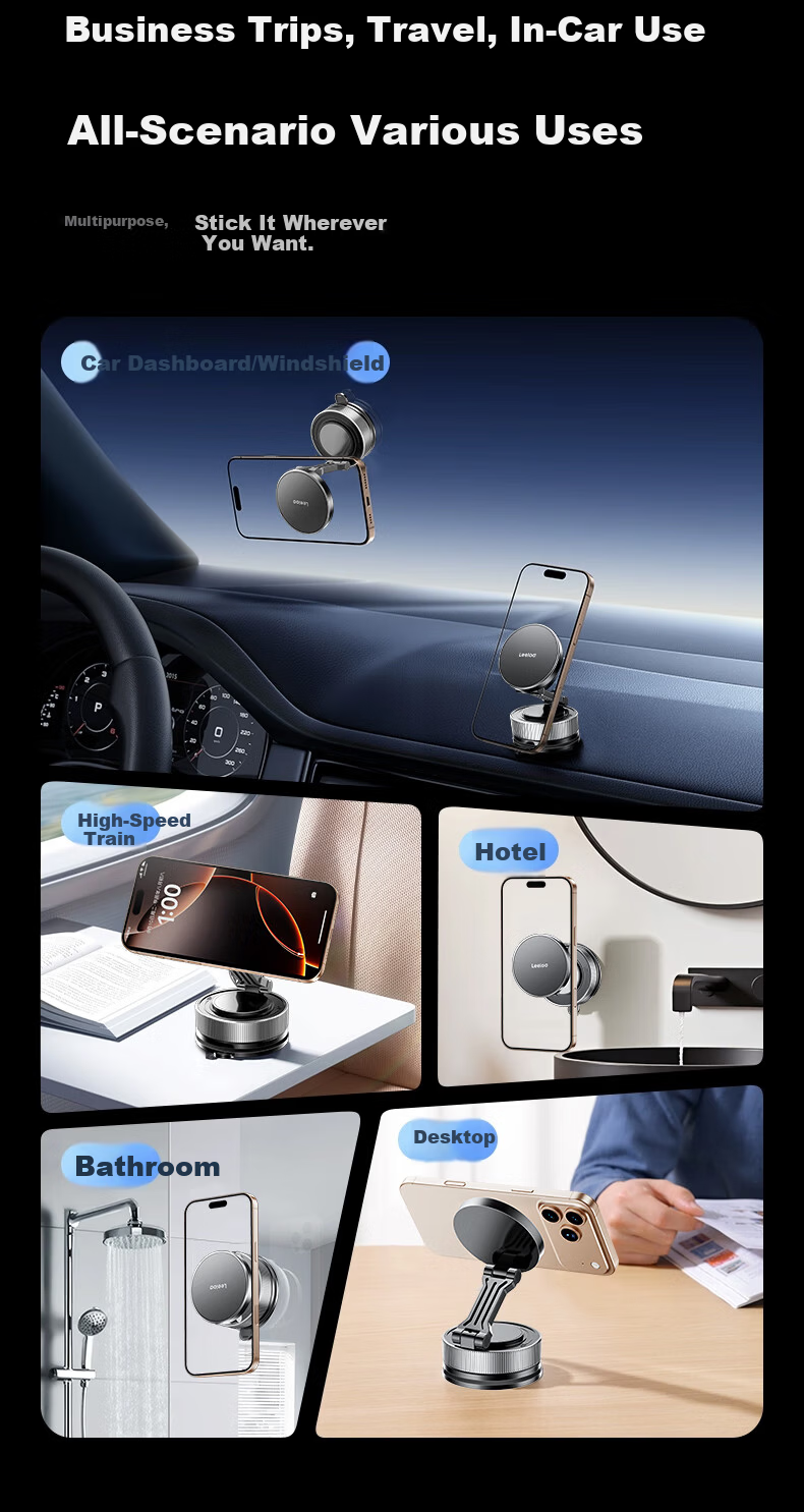 Leeioo [Steady As A Rock] Car Phone Holder, Center Console Suction Cup Mount for Trucks, Specialized Navigation for Cars, 2025 New Model 8