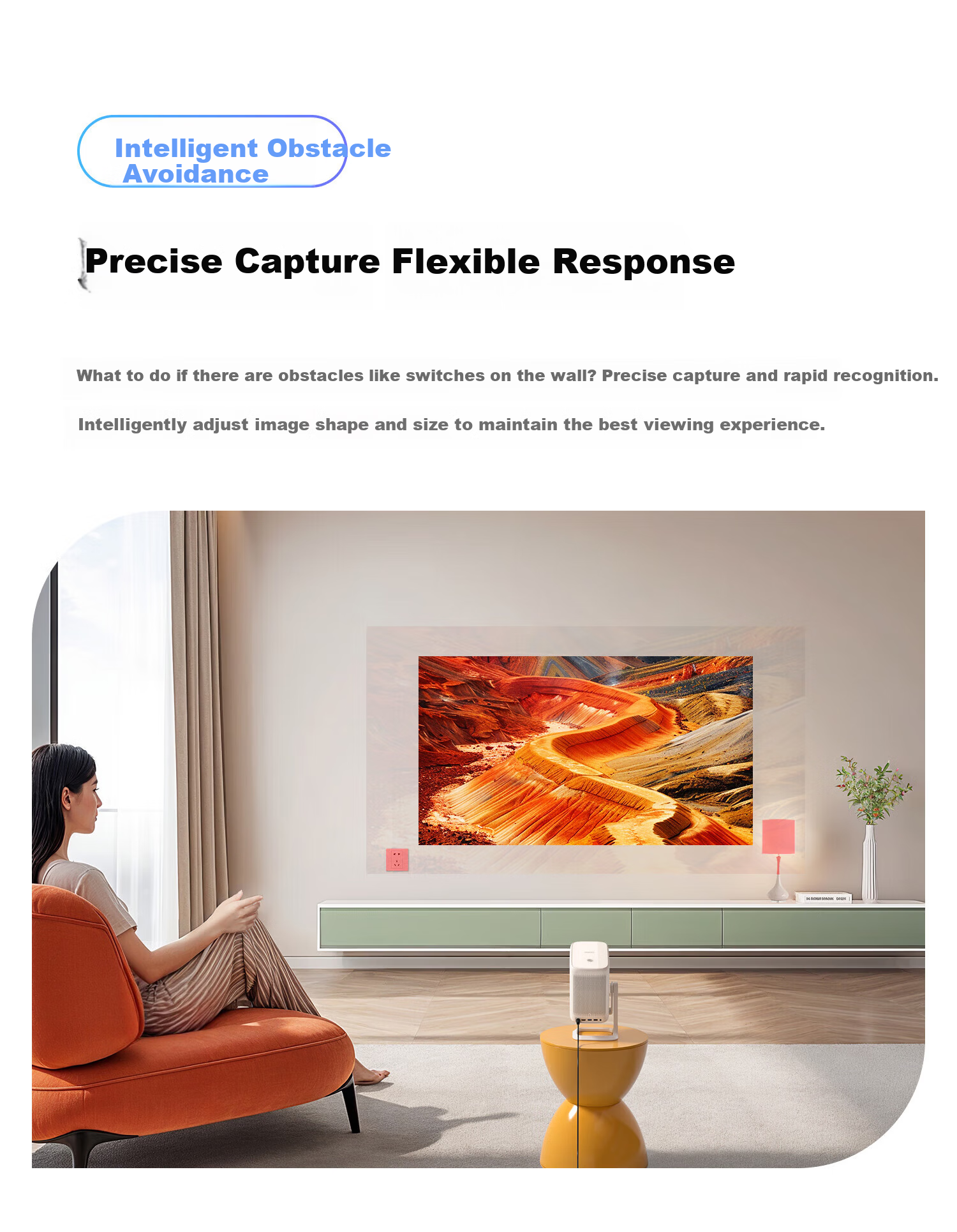 Haqu K2 Youth Edition PTZ Projector Home Use True 1080P Portable Smart Bedroom Projector (Gaming Low Latency 210° Adjustable PTZ) 11