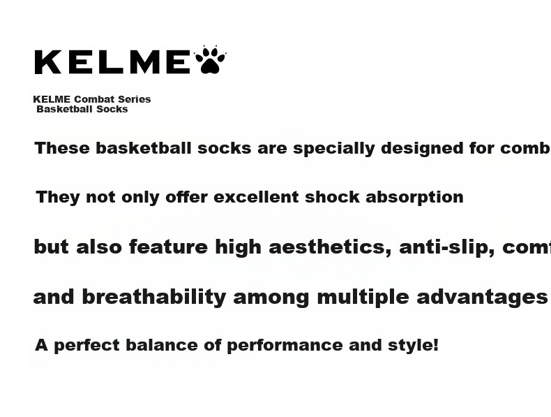 KELME Men's Basketball Socks Long Tube Professional Breathable Non-Slip Sports Training Socks Apricot One Size 1