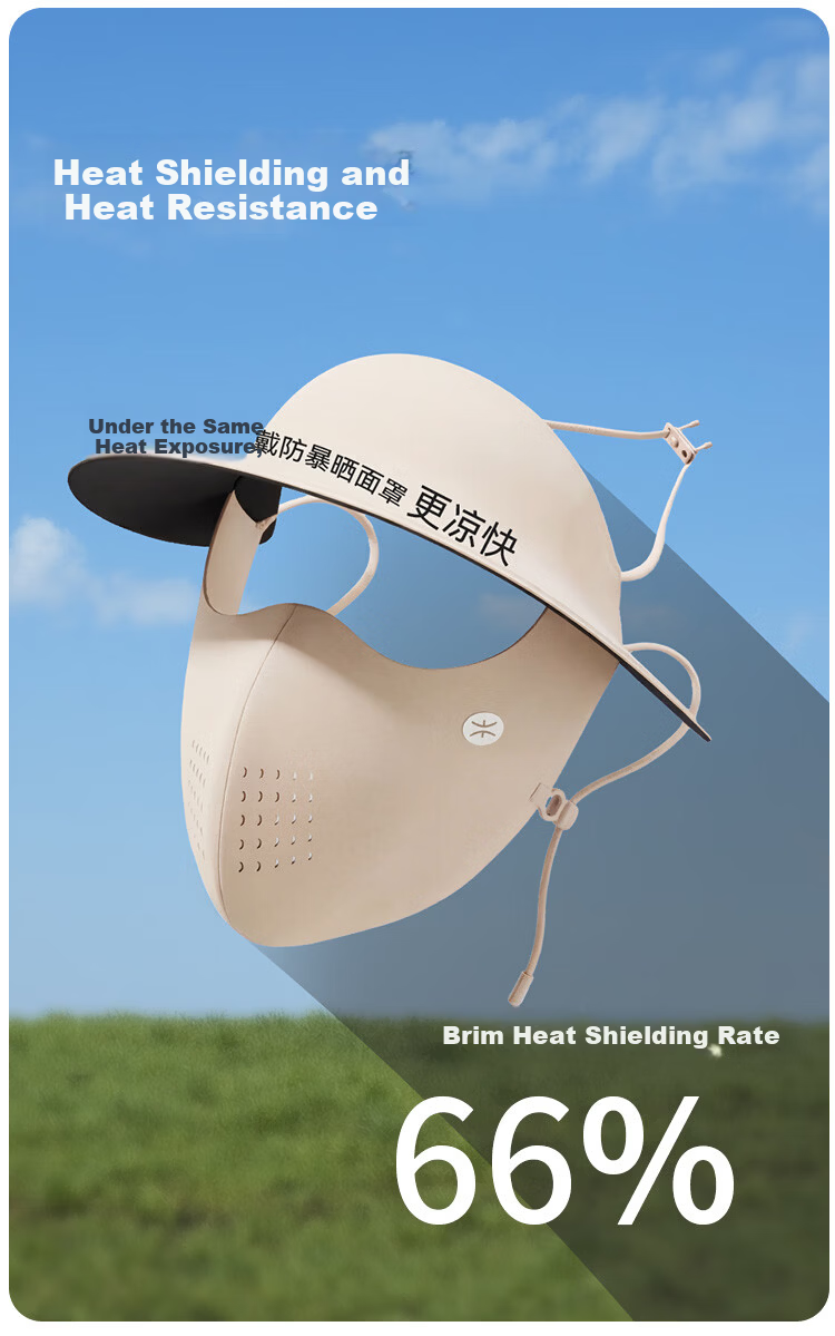 Zhenxiang [Sun Protection Mask and Hat Combo] Women's Summer Outdoor Waterproof Sunshade Open-Top Hat with Face Shield F949 10