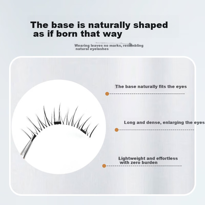 Yushang Jiaren Glue-Free Magnetic False Eyelashes for Women Natural Camellia Little Devil Soft Stem Full Strip New Year Gift 4
