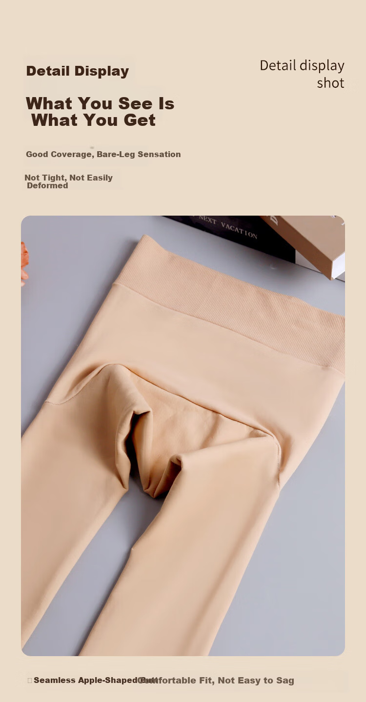 Afandi【Extra Large Wide Body】Women's Leggings Tights Spring New Plus Size Apple Hip High Elastic Velvet Spring Autumn Pantyhose 13