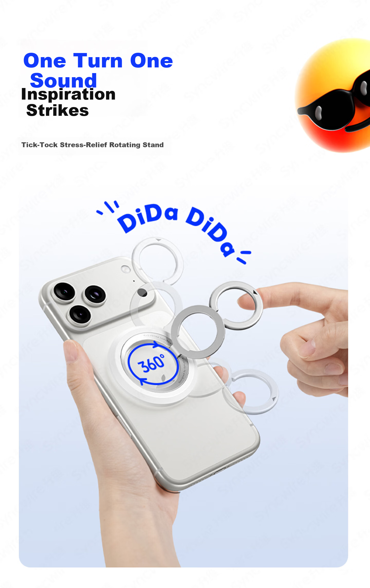 Dimensional Dual-Ring Phone Holder Pro Magnetic Ring Buckle Magsafe 360° Infinite Rotation Stress Relief Portable Adhesive for Apple Huawei Desktop Photography Tool 13