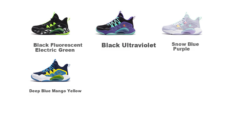 Xtep Kids Zhanmou Mesh Leather Sports Shoes Boys Protective Non-Slip Basketball Shoes Black/Silver Size 34 20