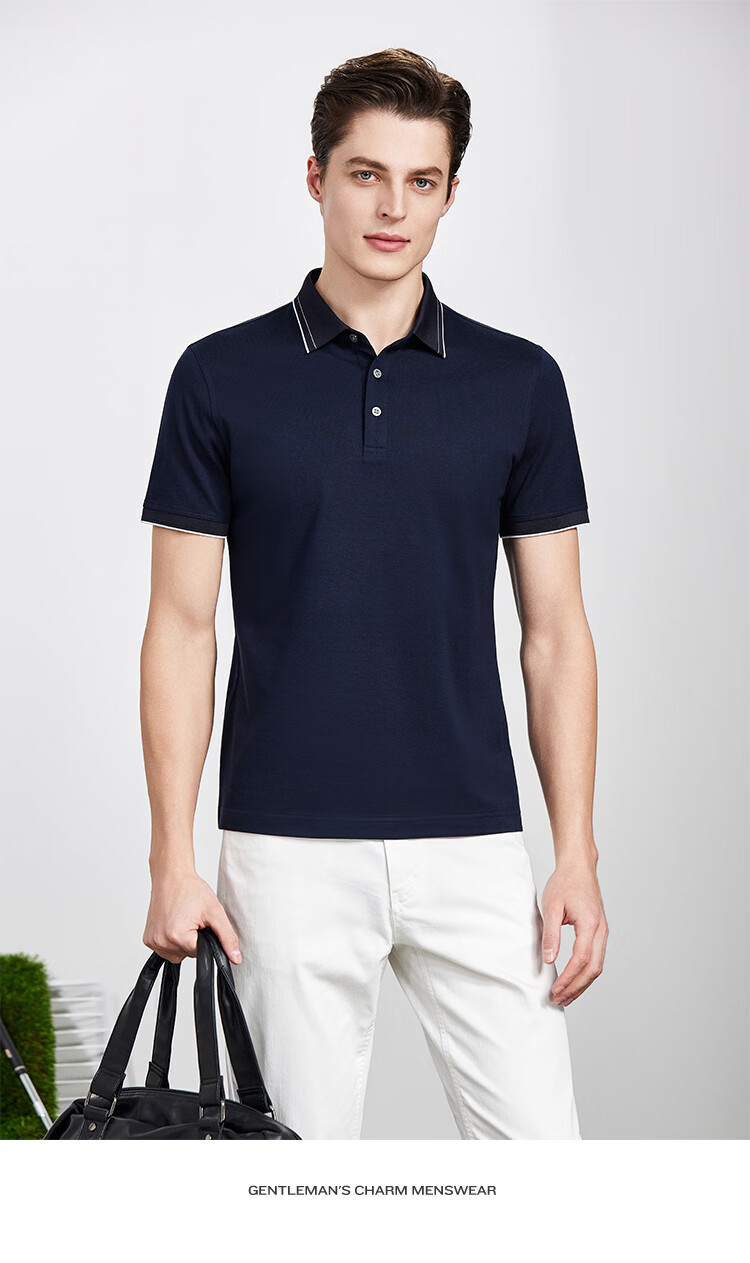 Antonio 55% Mulberry Silk Cooling Breathable High-End Short Sleeve Polo Shirt Men Summer Knitted Business Casual T-Shirt Top 44