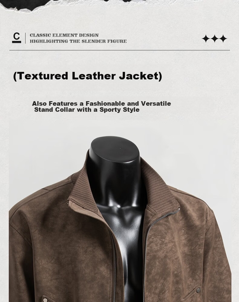 MARK FAIRWHALE American Vintage Matte PU Leather Jacket Men Autumn Winter Trendy Short Cleanfit Straight Shoulder Stand Collar Flight Jacket 6