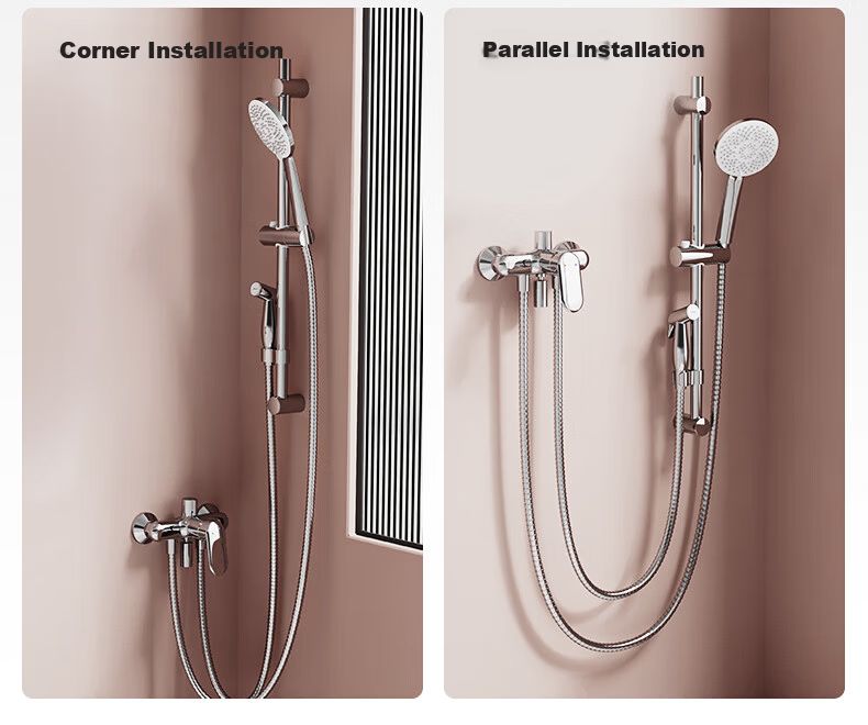 JOMOO Bright Silver Integrated Lifting Silicone Descaling Three-Function Split Shower Set Spray Gun Model 35324-592/1B-1 10
