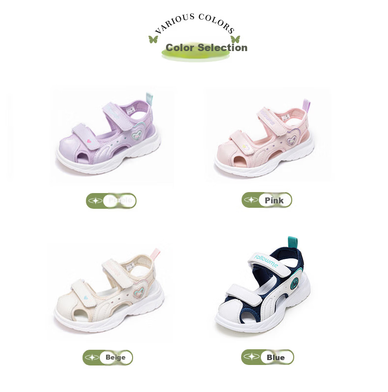 Fulromy Kids Boys and Girls Sandals Children's Beach Shoes Summer Soft Sole Closed Toe Sandals Velcro Sports Casual Shoes Pink Size 36 3