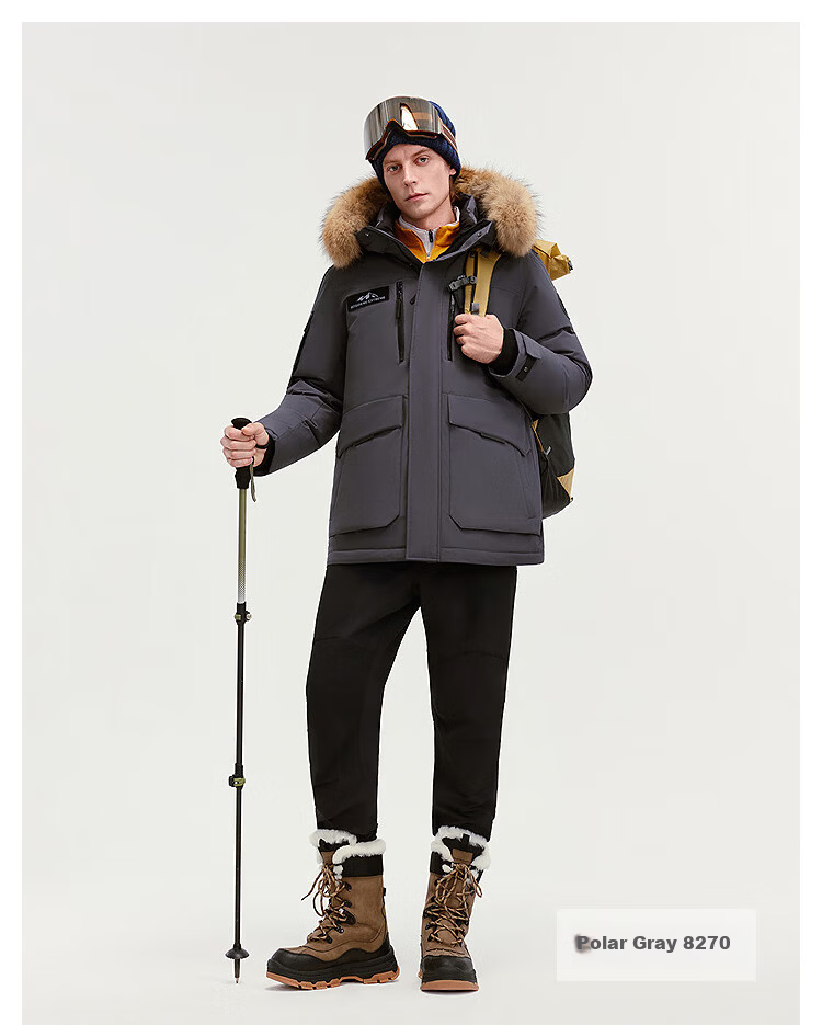 Bosideng Extreme Cold Goose Down Jacket Unisex Couple Thickened Winter Warm Windproof Coat with Large Fur Collar 23
