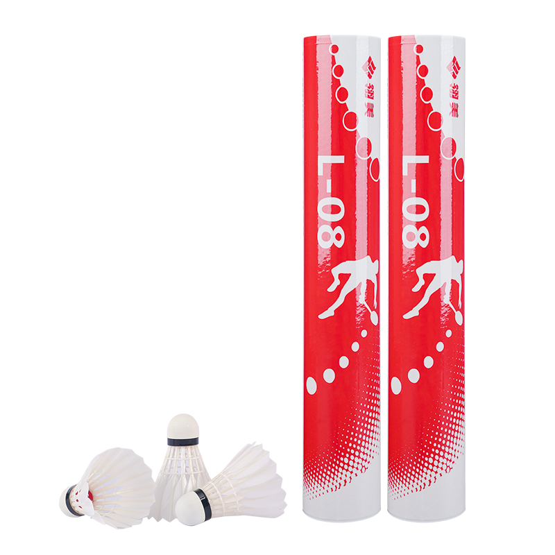 Lingmei Feather Badminton L08 Durable Stable Flight Training Competition Shuttlecocks Selected Duck Feathers 12-Pack Speed 77