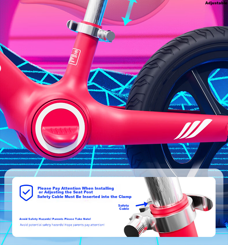 Forever Kids Balance Bike 1-3-6 Years Old Baby Glide Bike No Pedal Boy Birthday Gift 12 Inch Red 10