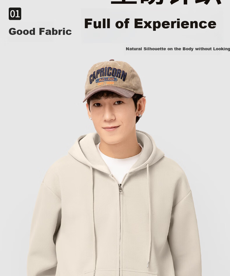 GENIOLAMODE Semir Group Men's Fleece Hoodie Zip-up Winter Lamb Wool Thickened Jacket Gray Green 2XL 3