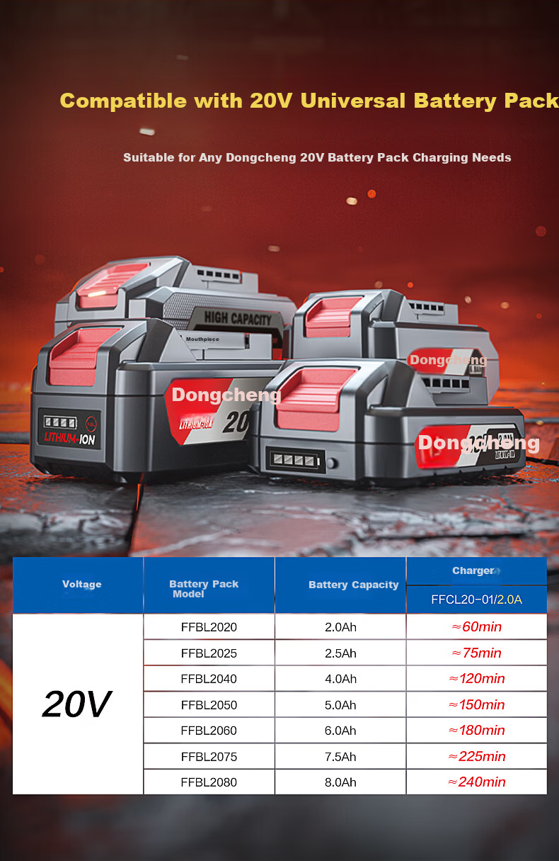 Dongcheng 20V Battery Charger FFCL20-01 Lithium Battery Fast Charger 2