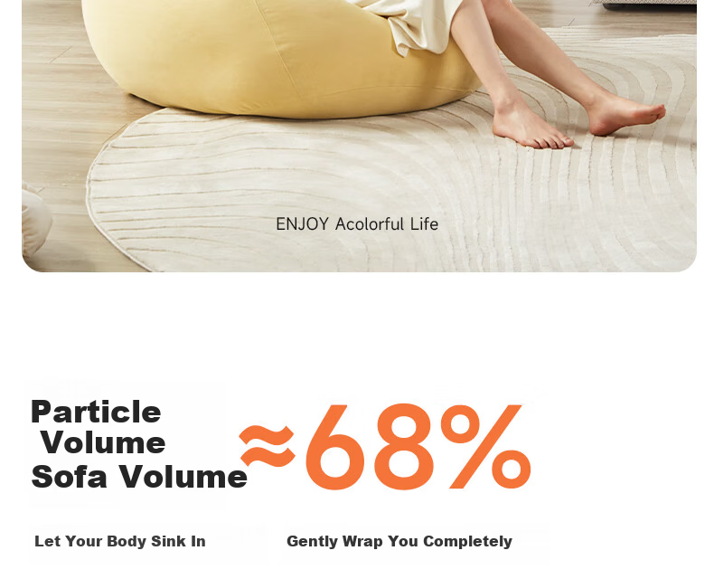 LUCKYSAC Snowflake Fleece Lazy Sofa Bean Bag Small Sofa for Living Room Bedroom Balcony Casual Style 85*105cm Blue 4