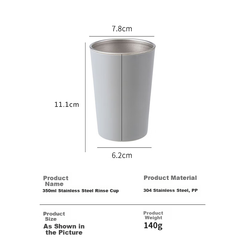 Daisy Leaf 304 Stainless Steel Mouthwash Cup Non-Slip Luxury High-Value Couple Toothbrush Cup Antibacterial Toothbrush Holder Bathroom Cup