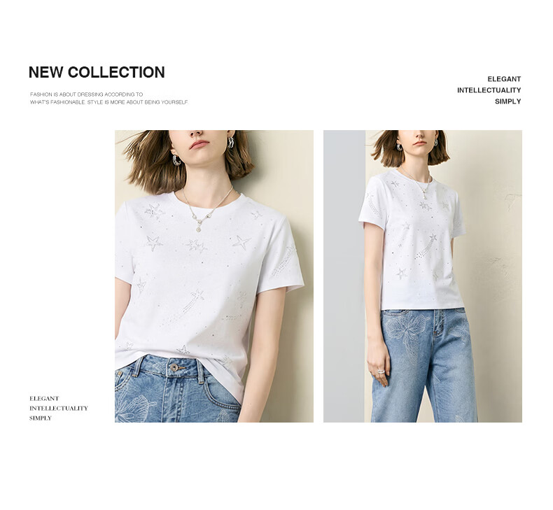 Yanyu White Short Sleeve T-Shirt Women 2026 Summer Round Neck Loose Casual Basic High-End Top White S 4