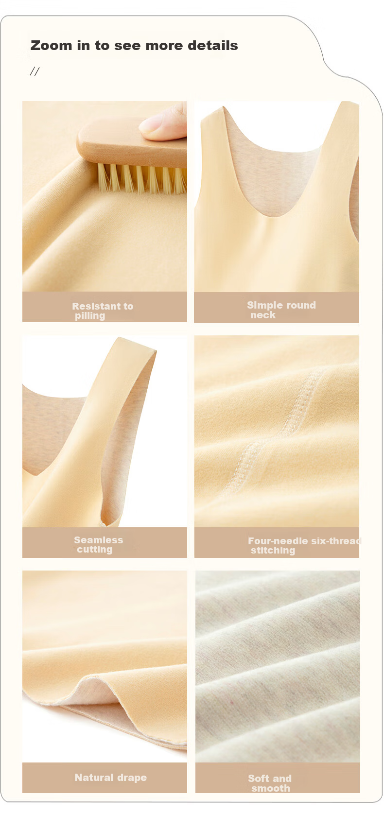 Yiershuang [Cashmere Silk Fleece Lined] Autumn Winter Warm Vest Women's Seamless Cut Thermal Underwear 9