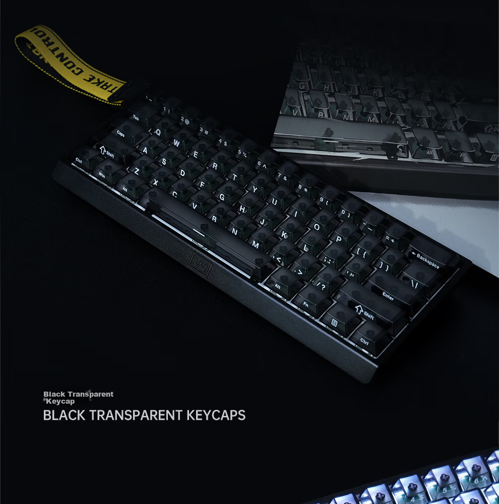 Zhenhuo Gaming Fog Transparent Keycaps Transparent Wooting Little Bee Made68/75 Mechanical Magnetic Axis Keyboard Custom PBT 130 Keys White 9