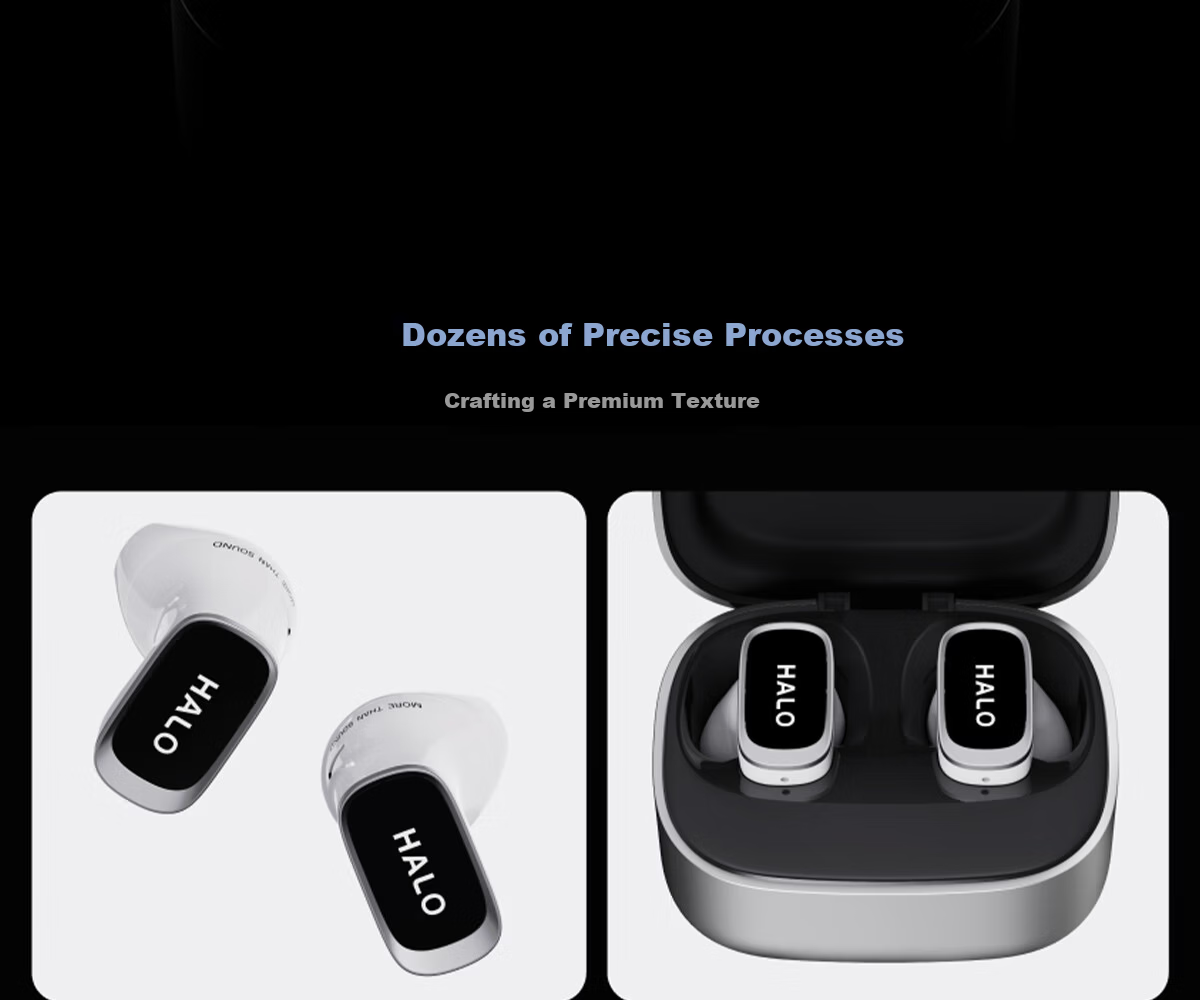 Edifier Halo Buds Semi-In-Ear Trendy Bluetooth Earphones Cyber Abyss Lighting Bluetooth 6.0 41H Long Battery Life Compatible with Apple Huawei Xiaomi Boundary-Breaking Black 7