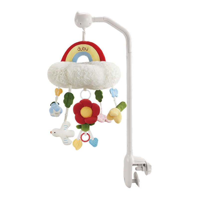 Auby Infant Crib Rattle Toy Rainbow Music Soothing Sleep Bed Bell Hanging Newborn Gift