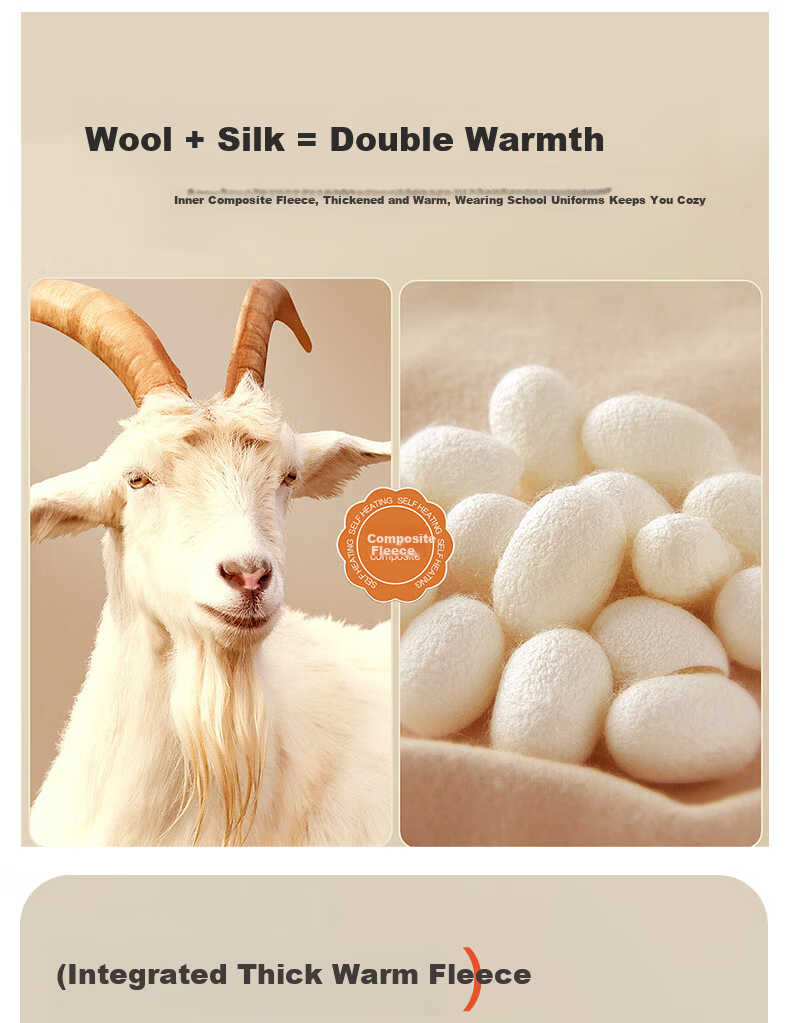 LangSha Kids Thermal Underwear Boys Girls Autumn Winter Fleece Thickened Top School Uniform Essential 2