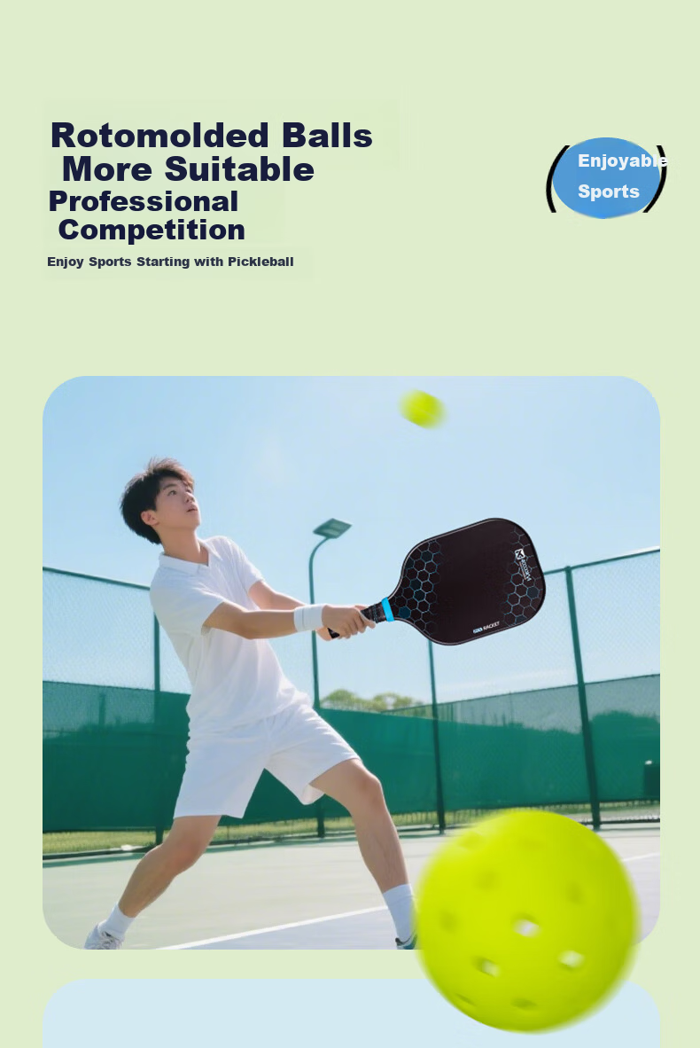 40,000 KM Pickleball Set Tournament-Grade Rotationally Molded Integrated Balls Indoor Outdoor Professional Competition 4-Pack 9