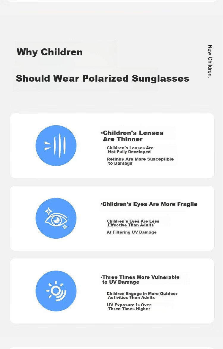 FENCHI Cat Eye Kids Sunglasses Boys Stylish Large Kids New Polarized UV Protection Girls Baby Sunglasses 3