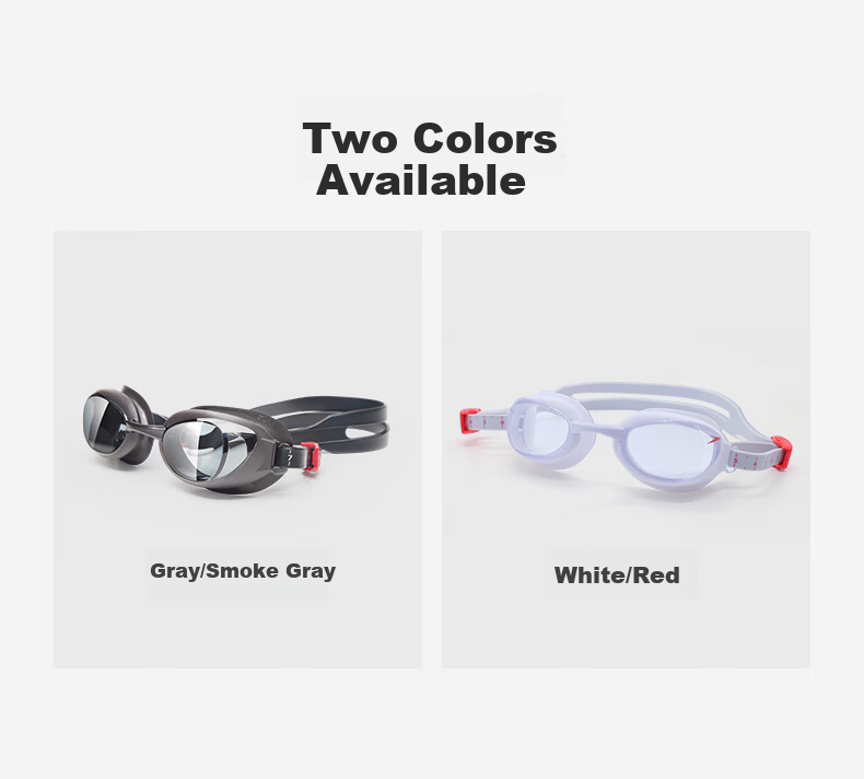 Speedo Prescription Swimming Goggles Multiple Diopters Smart Fit Wide Vision Anti-Fog UV Protection Unisex White 250 Degrees 10