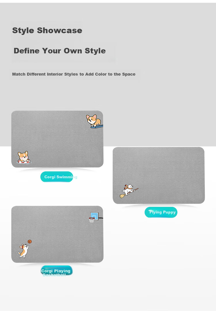 Dajiang Hard Diatom Mud Water-Absorbent Bath Mat Non-Slip Bathroom Door Toilet Floor Mat 39x60cm 11
