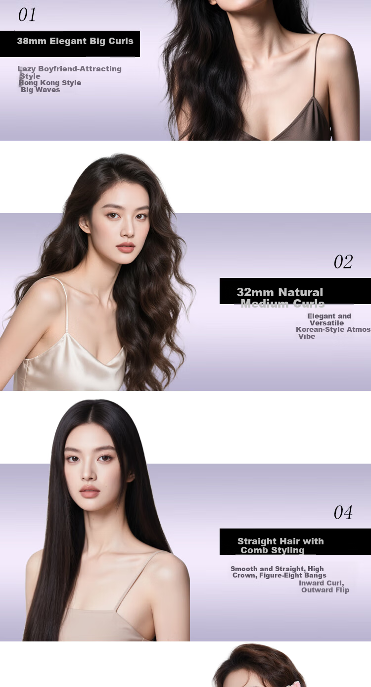 Cuiya 32mm Automatic Curling Iron 4-in-1 Curling Wand Big Curl Egg Roll Curling Iron Negative Ion Mother's Day Gift T313 6