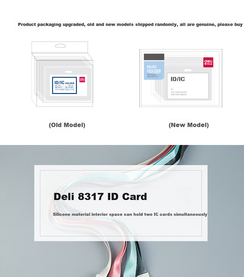 Deli Cartoon Student ID Work Badge Transparent Card Holder, Employee Badge Bus Pass Holder Meal Card Access Control Subway Card Holder ID Card Campus Card, Lanyard Style Badge Pink 64804 1