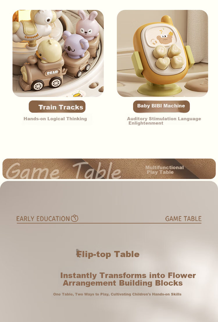 BEN NI Baby Toy 1-3 Years Game Table Building Blocks Table Educational Busy Board Hand Drum Electronic Keyboard Children's Day Gift 16