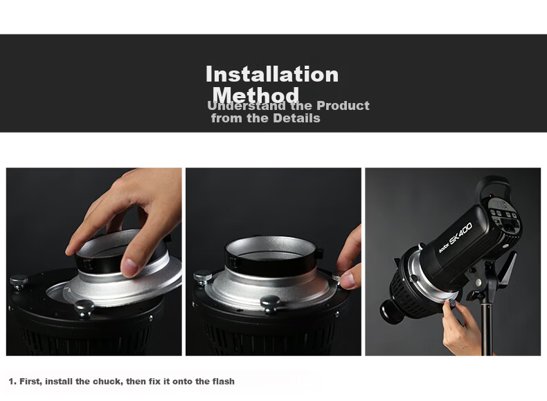 AMBITFUL ZhiJie AL20 Mini Spotlight Compatible with Bowens Mount Yongnuo YN150 Photography Fill Light Optical Focus Projection Modeling Atmosphere Lamp Telescopic Zoom 14