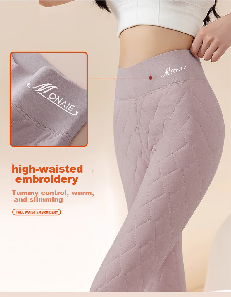 Langsha 100% Wool Thermal Pants Women Autumn Winter Fleece Lined Thickened Cotton Pants High Waist Plus Size Slim Fit Leggings 7