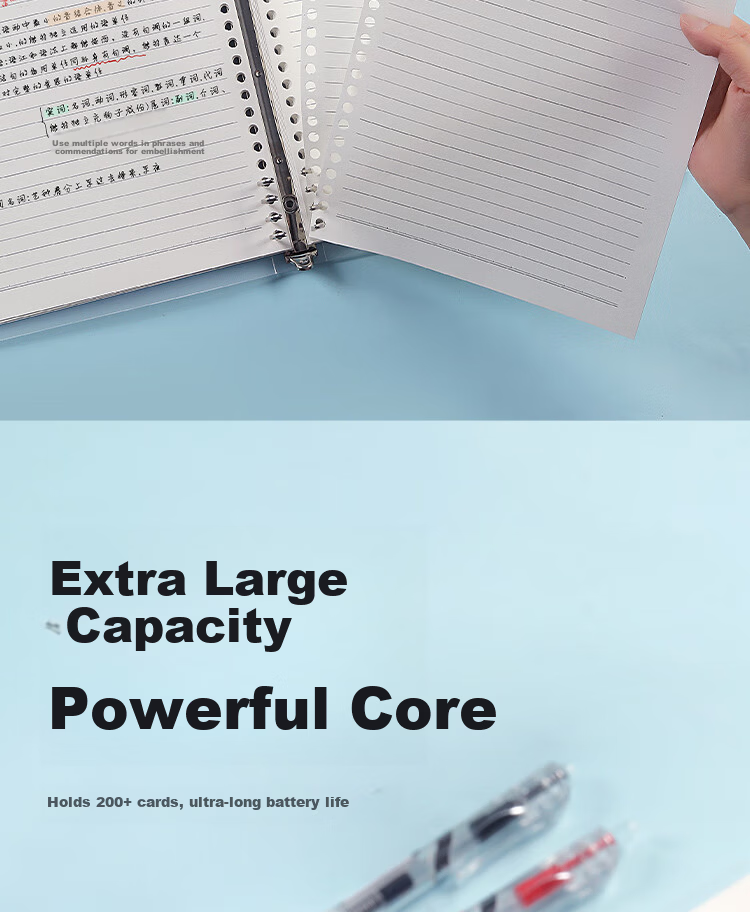 JD Jingzao B5 60-Sheet 26-Hole Loose-Leaf Notebook Spiral Notebook Detachable Transparent Lined Paper Study Review Organizer 7