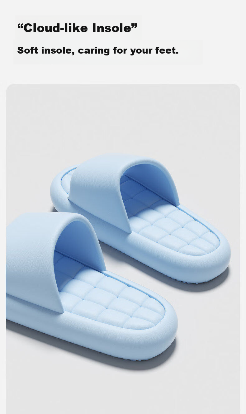 Ganmai Cushioned Thick Sole Slippers Men's Summer Indoor Home Non-Slip Sandals Black Size 42-43 12