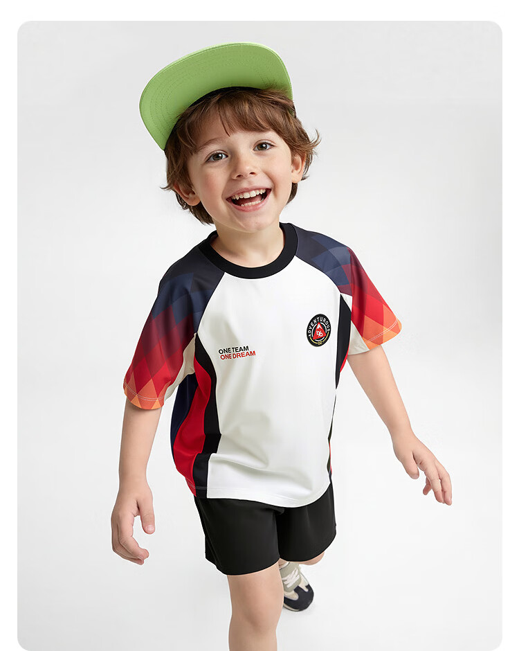 Balabala Kids Short Sleeve Set Boys Girls Baby 2-Piece Summer 2026 Football Jersey and Shorts Moisture-Wicking Quick-Dry 19