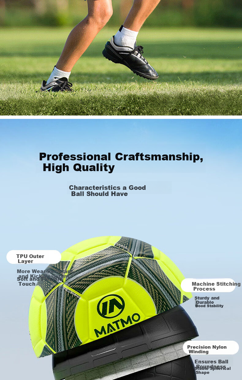 Maidemu Size 5 Football Adult Match Training Standard Youth Size 5 Football Durable Machine Sewn Ball for Physical and Middle School Exams 2