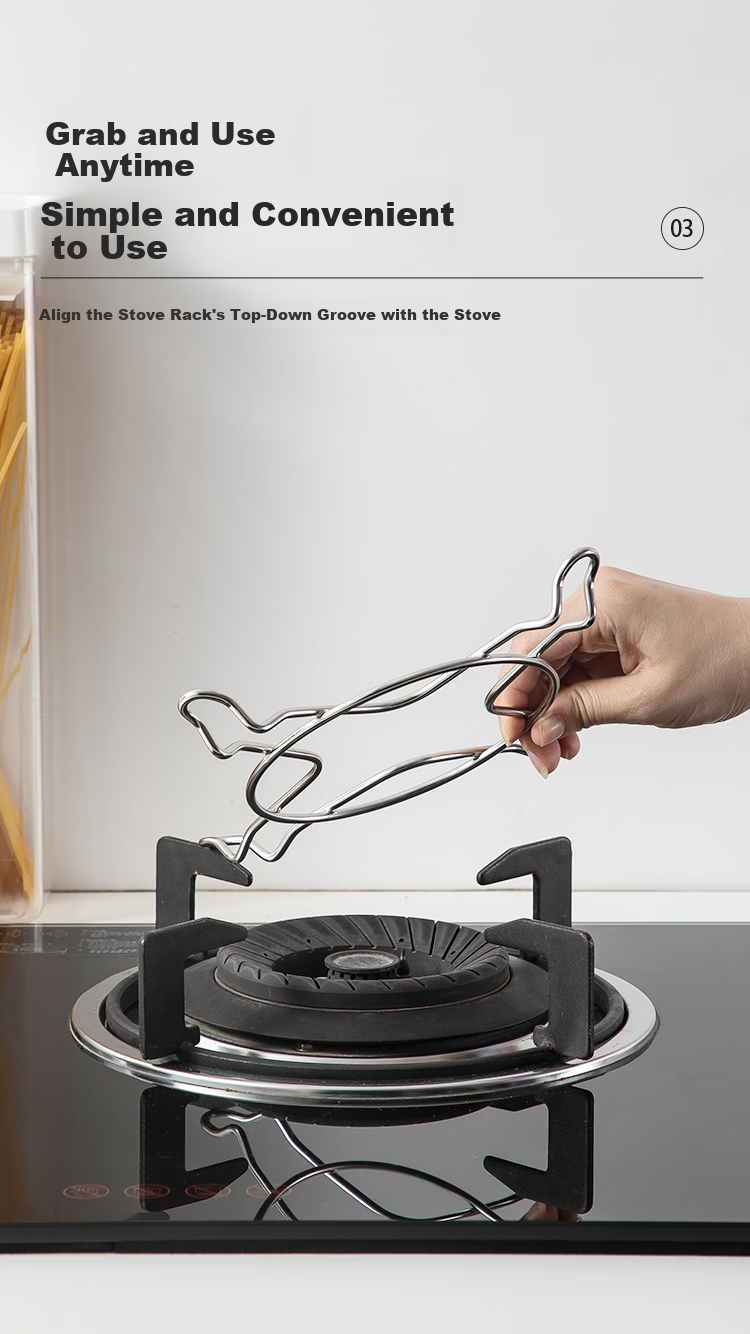 MAXCOOK Gas Stove Support Rack, Non-Slip Pot Holder for Frying Pans And Flat Bottom Pots, Stove Rack Storage Shelf, Universal Model MCCU2364 5