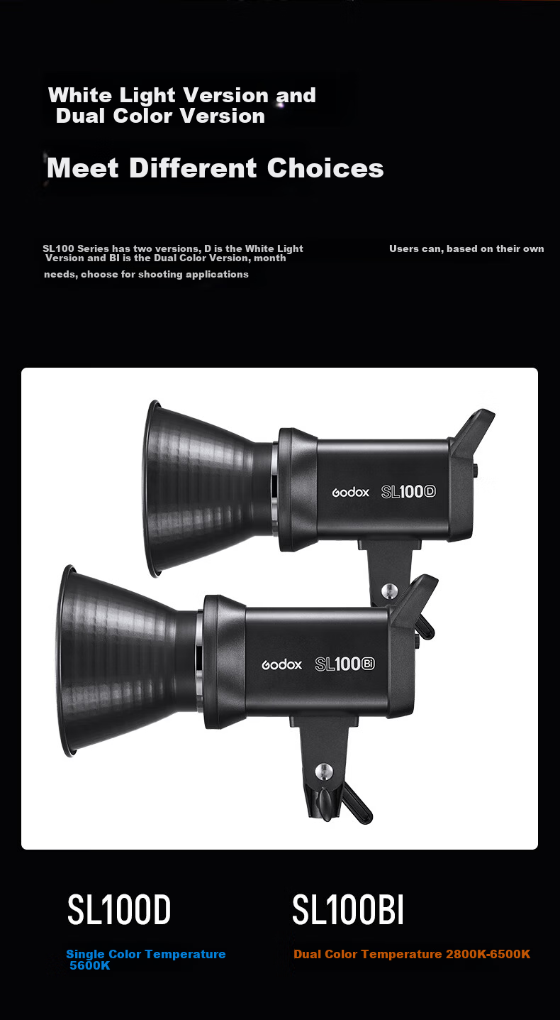 Godox SL100D LED Video Light Continuous Photography Light Soft Fill Light for Live Streaming Portrait Beauty Top Light Film and Television Lighting 4