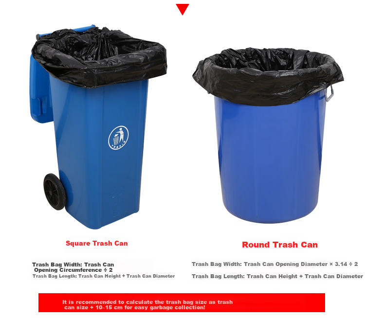 Lide Black Flat Garbage Bags 100x120cm 30pcs Double-Sided 6-Mil Extra Thick Large Property Trash Bin Sorting Bags 5