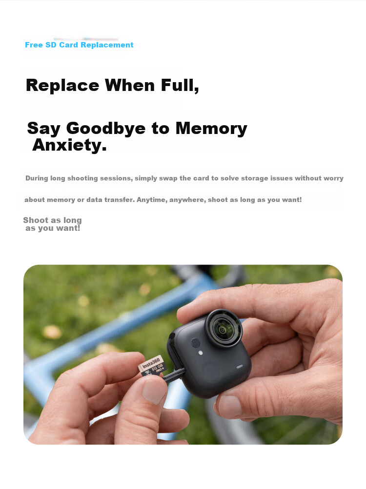 Insta360 GO Ultra Flagship Pocket Thumb Camera 4K Sports Camera Vlog Cycling Running Family Standard Edition Starry Black 22