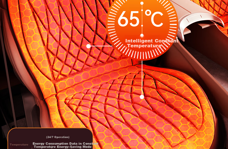 HELLOLEIBOO Car Heated Seat Cushion Winter Vehicle Graphene Electric Heating Pad Plush Seat Cover 12V 24V Universal 20