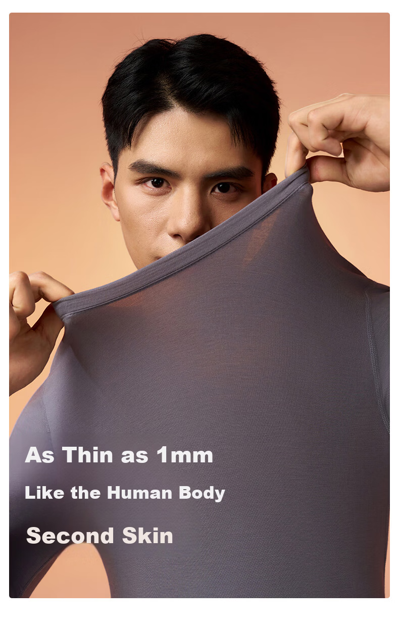 LangSha Thermal Underwear for Men Acrylic Heat-Generating Autumn Shirt and Pants Set [Ren Jialun Same Style Valentine's Day Gift for Boyfriend] 3