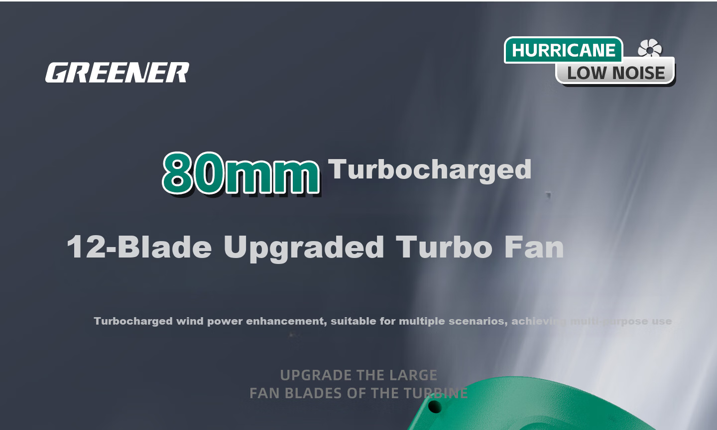 GREENER 21V Turbo Fan High-Power Blower Industrial Dust Removal Snow Blower with 5Ah Dual Batteries 7