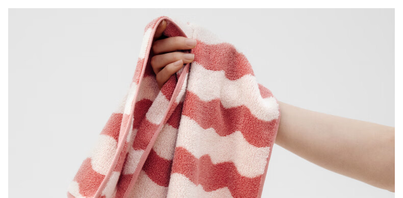 Jiao Nei Cotton 515Home Unisex 7A Antibacterial Basic Pattern Towel - Wave Pink 8