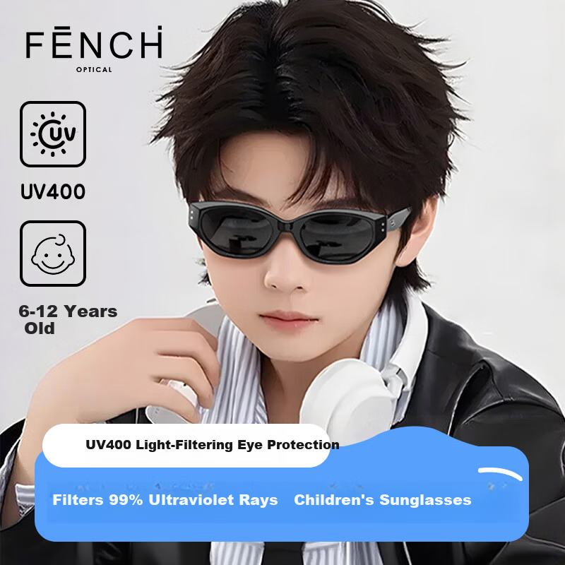 FENCHI Cat Eye Kids Sunglasses Boys Stylish Large Kids New Polarized UV Protection Girls Baby Sunglasses